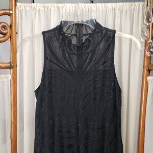 INC International Concepts PP Jumpsuit Black Lace Sleeveless Womens Party Petite